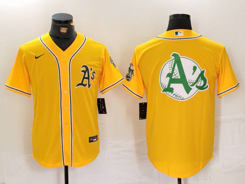 Men Oakland Athletics Blank Yellow Game 2024 Nike MLB Jersey style 1->oakland athletics->MLB Jersey